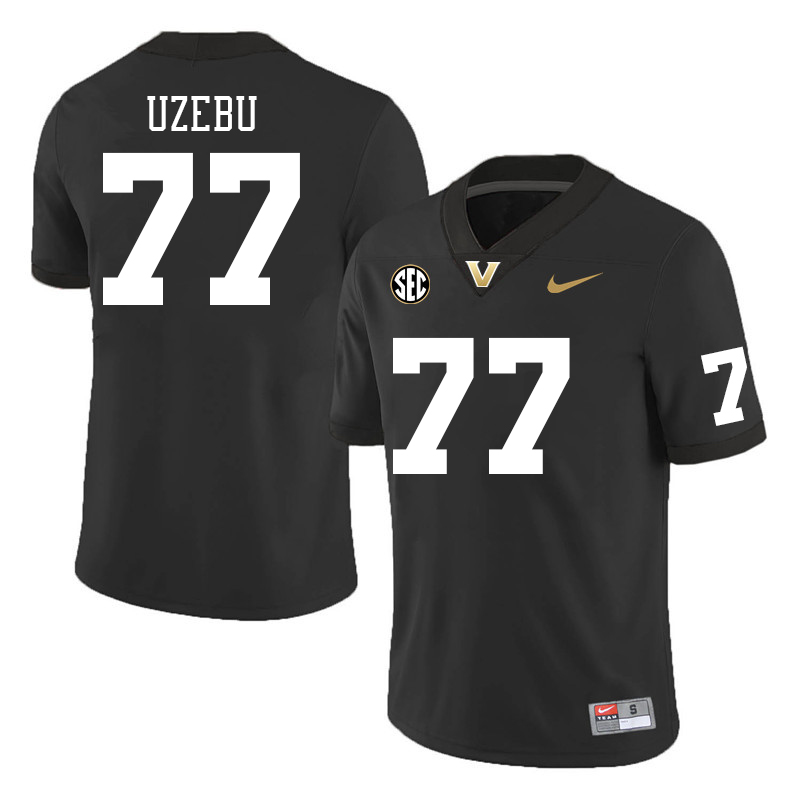 Vanderbilt Commodores #77 Junior Uzebu College Football Jerseys Sale Stitched-Black